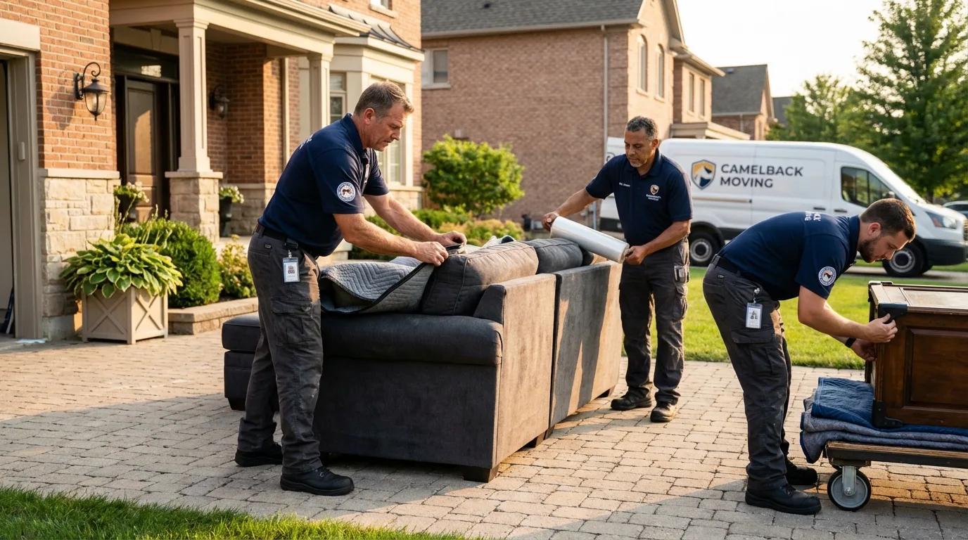 Large estate moving crew wrapping furniture in Calhoun, KY
